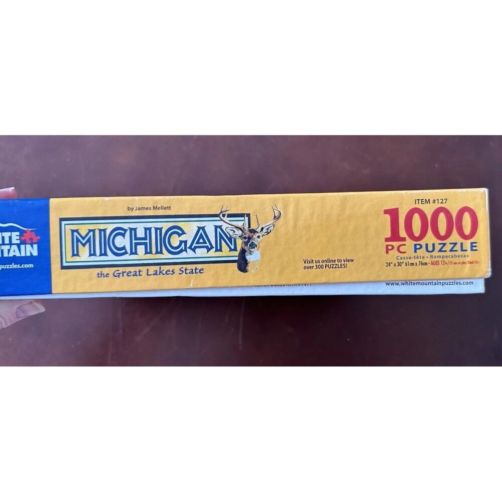 White Mountain 1000 Piece Puzzle Michigan The Great Lakes State Speed Puzzling - Picture 3 of 4
